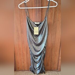 Elegant Metallic Midi Dress